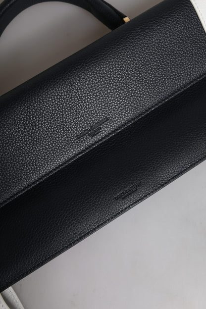 Blue White Calfskin Leather Crossbody Shoulder Bag