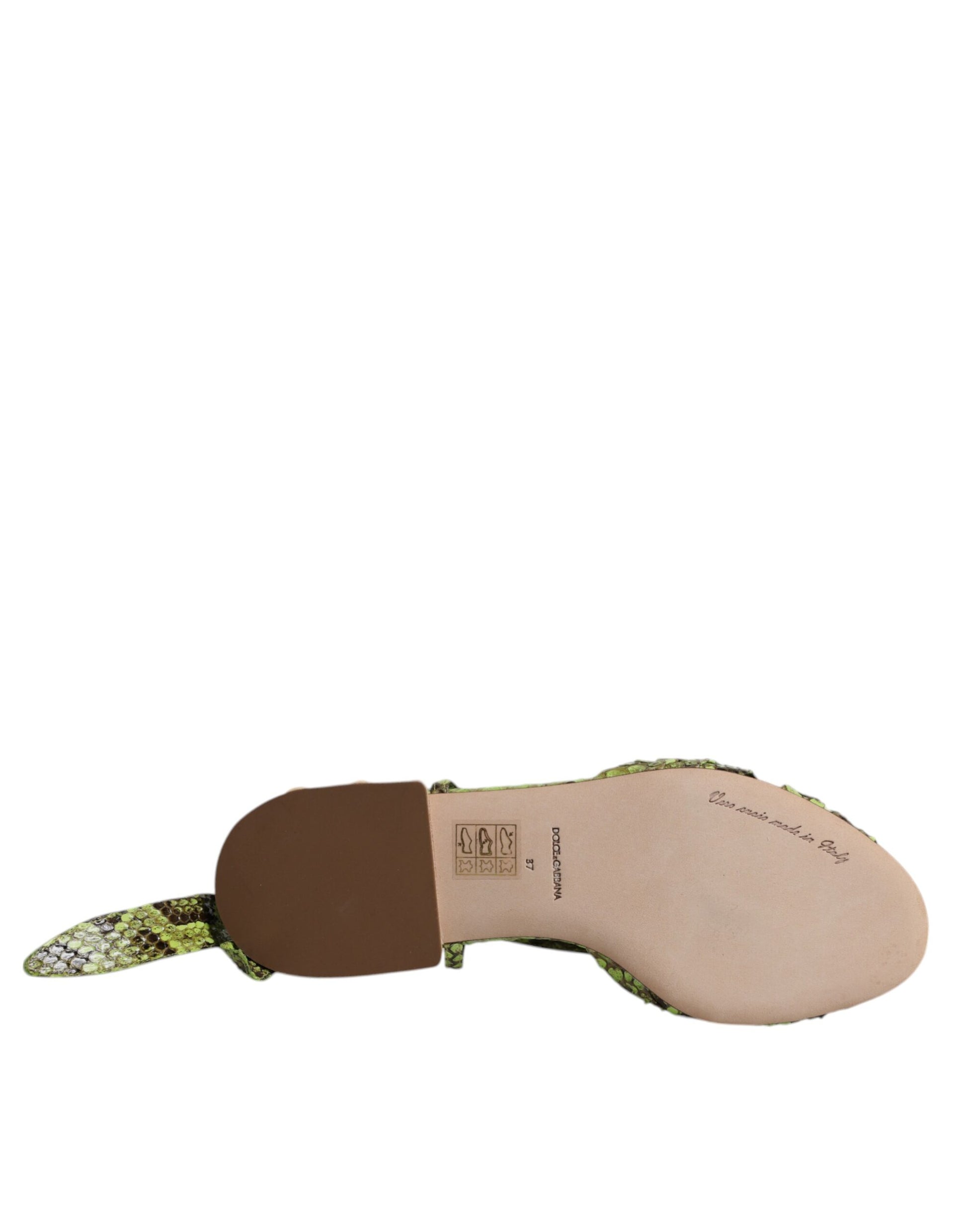 Green Animal Print Ankle Wrap Sandals Shoes