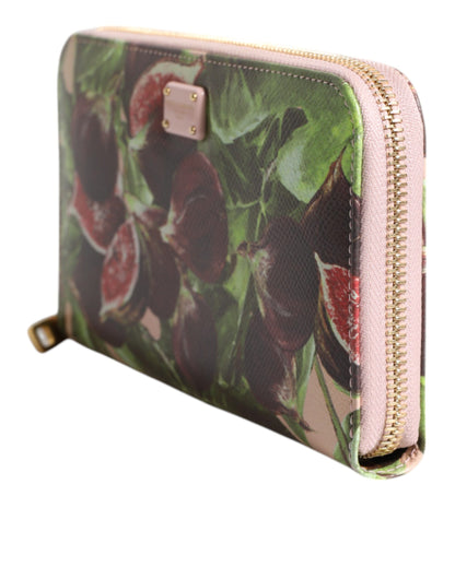 Multicolor Fig Fruit Dauphine Leather Zip Around Continental Wallet