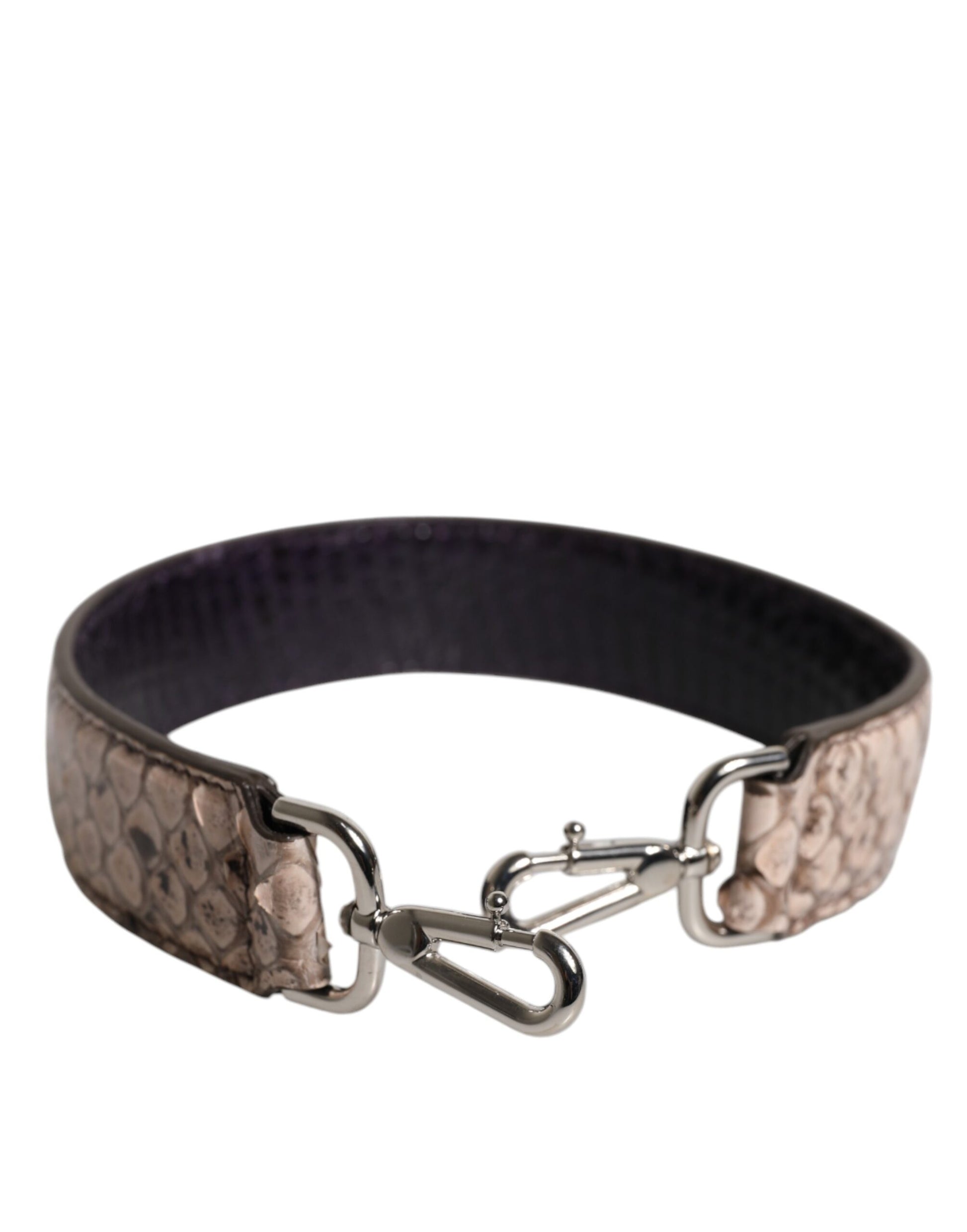 Black Cream Exotic Leather Bag Shoulder Strap