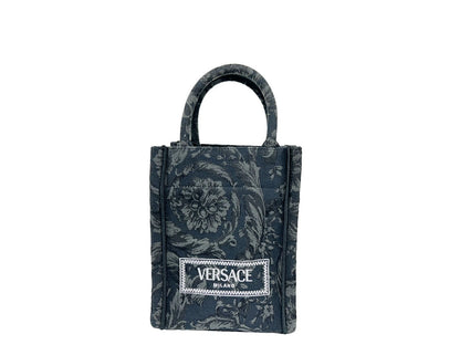 Athena Barocco Mini Top Handle Tote Crossbody Bag Black