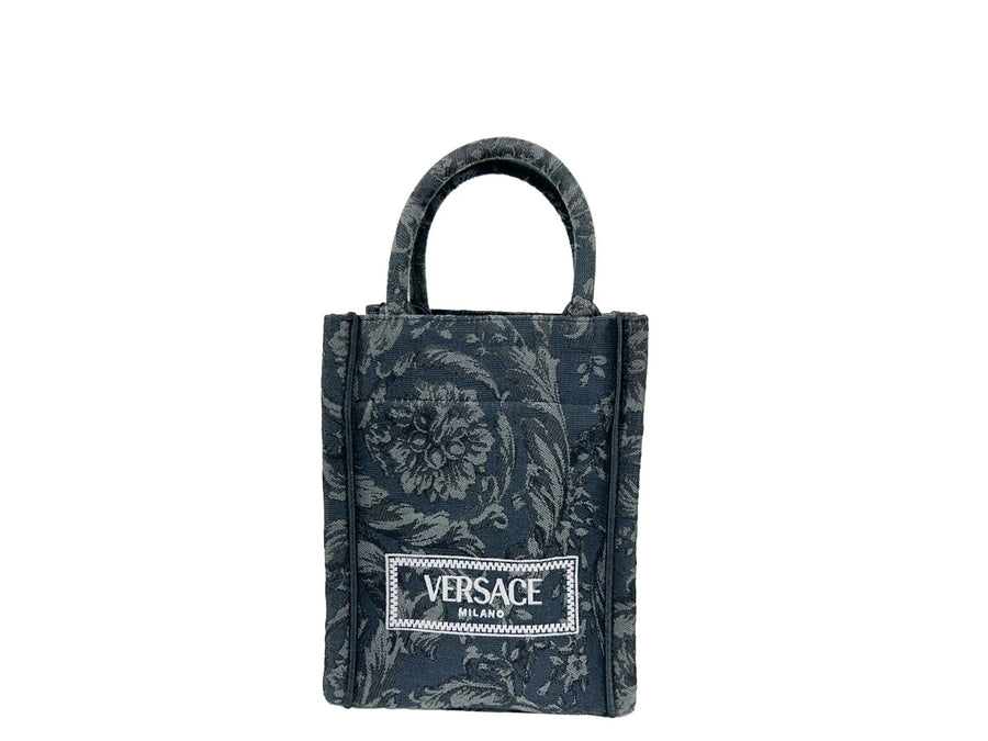 Athena Barocco Mini Top Handle Tote Crossbody Bag Black