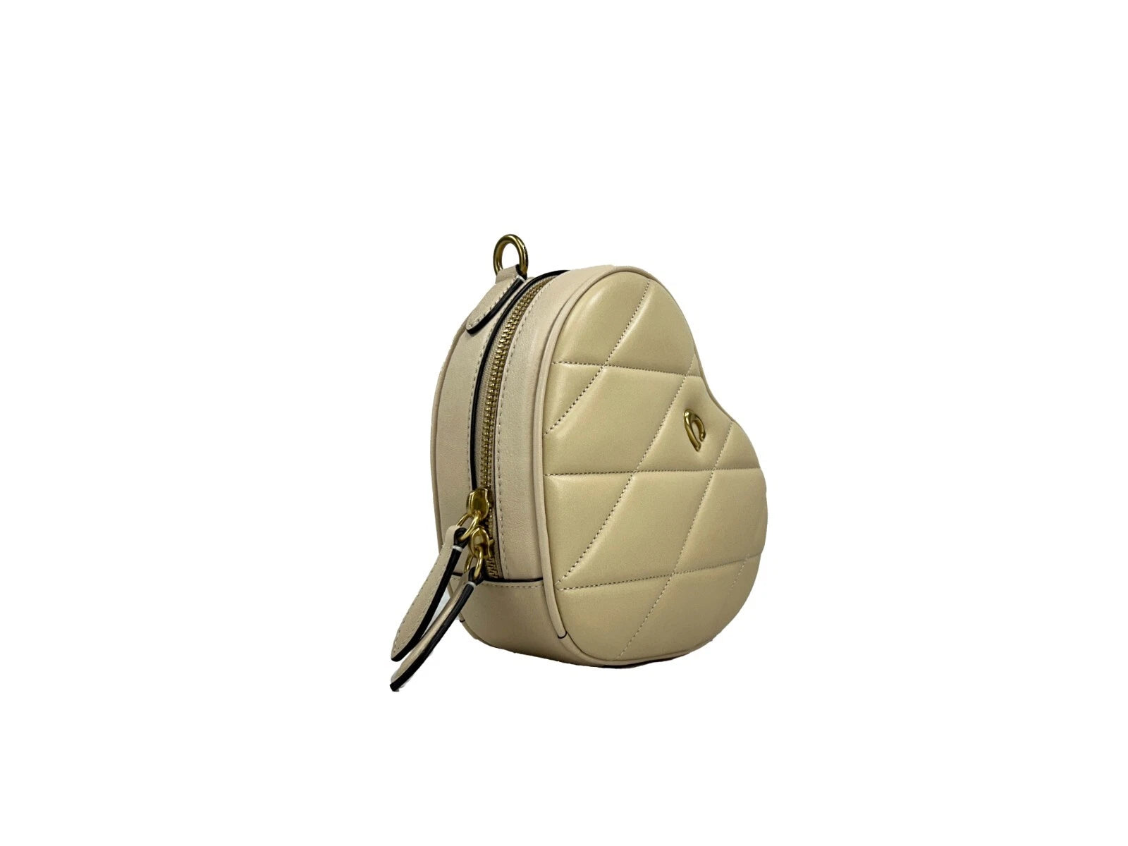 Heart Small Quilted Leather Crossbody Bag Purse