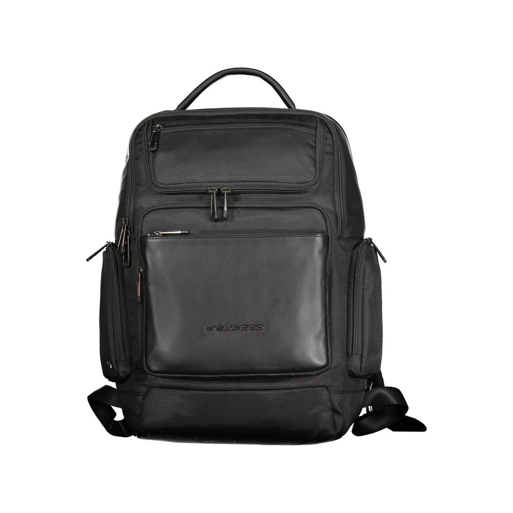 Black Recycled Polyethylene Men Backpack