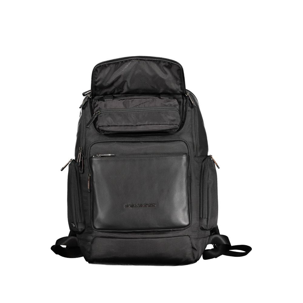 Black Recycled Polyethylene Men Backpack