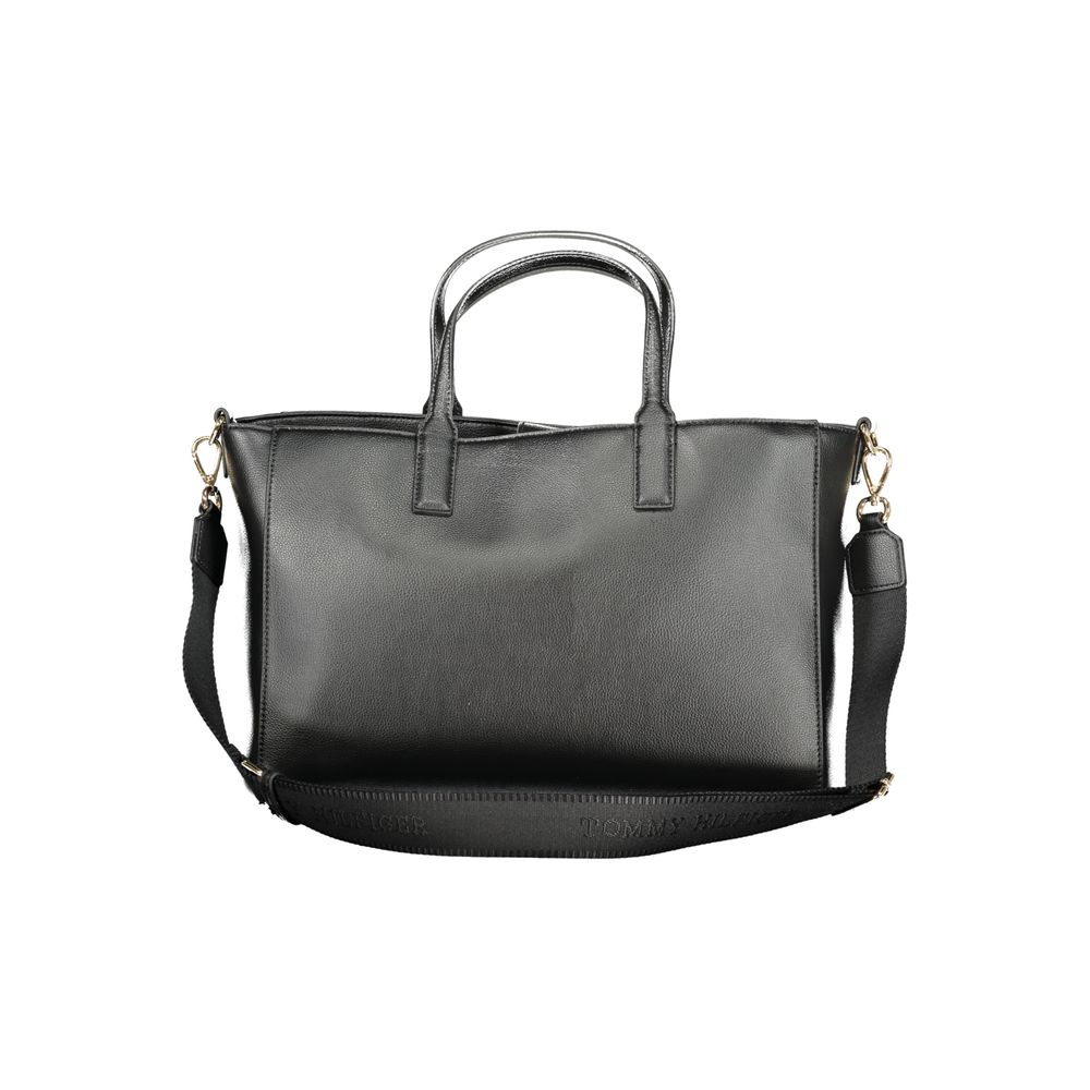 Black Polyester Women Handbag