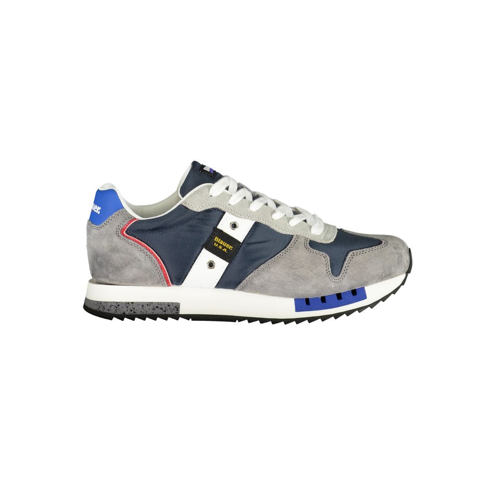 Gray Leather Men Sneaker