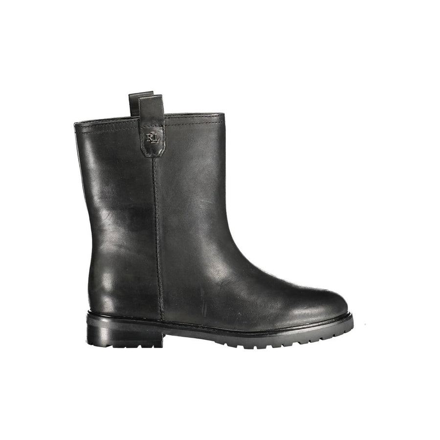 Black Leather Women Boot