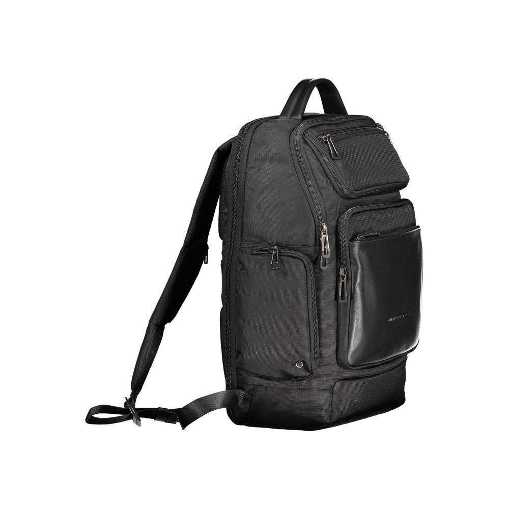 Black Recycled Polyethylene Men Backpack
