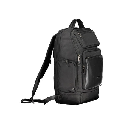 Black Recycled Polyethylene Men Backpack