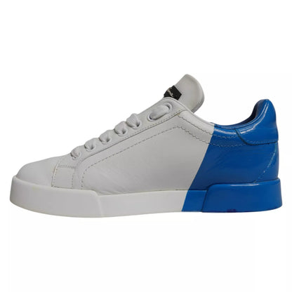 White Blue Logo Portofino Sneakers Shoes