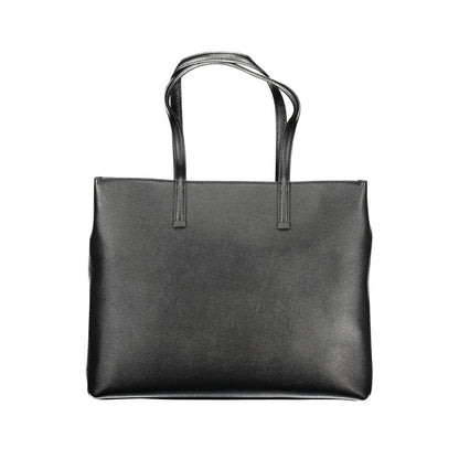 Black Polyethylene Women Handbag