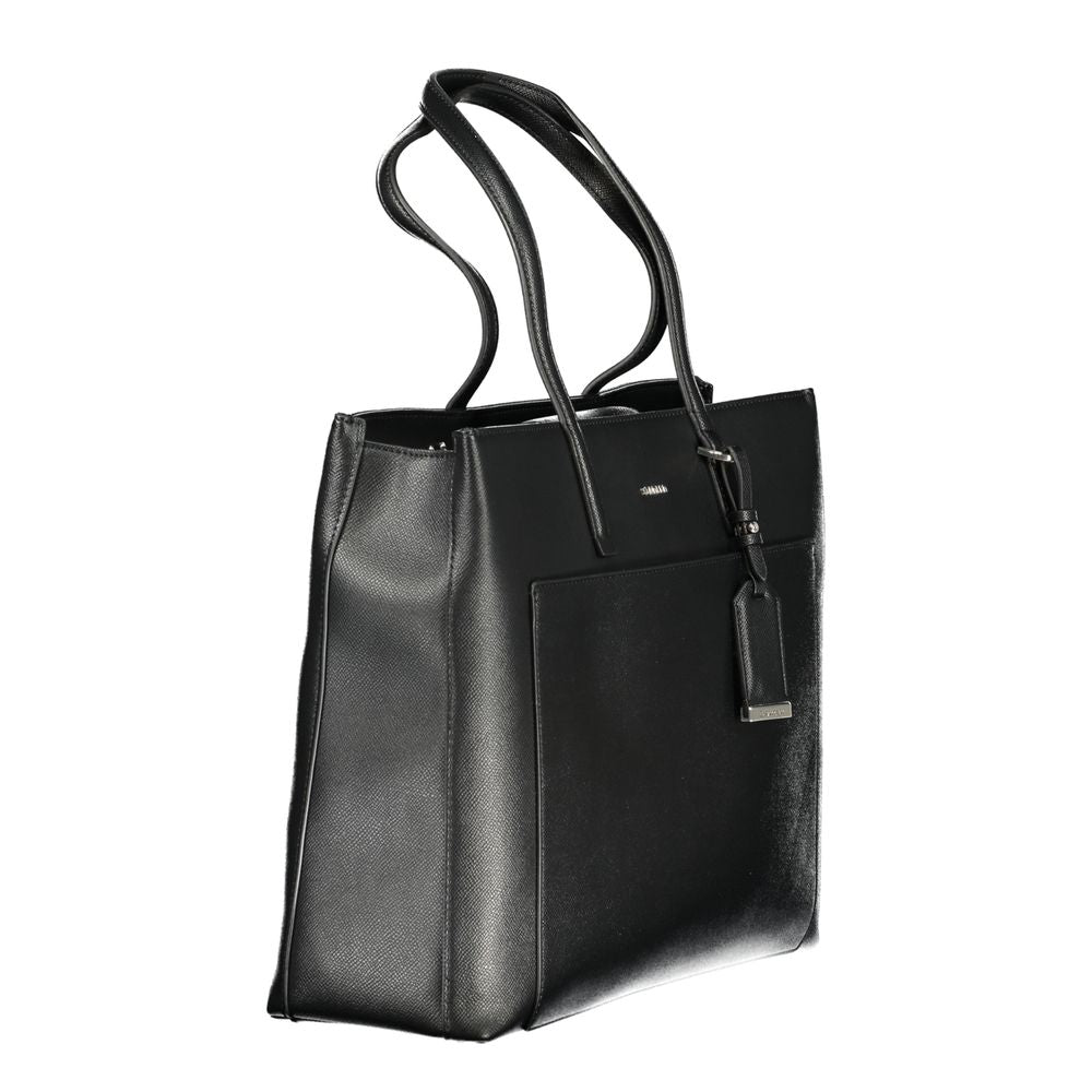 Black Polyethylene Women Handbag