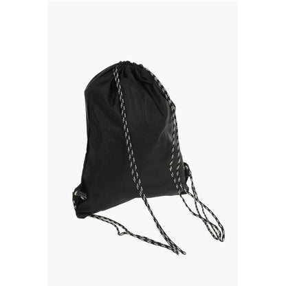 solid color drawstring backpack with two-tone laces