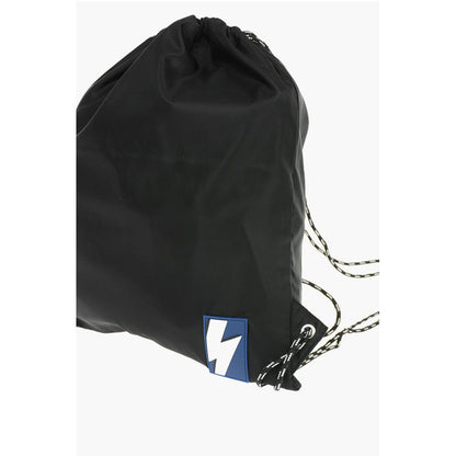 solid color drawstring backpack with two-tone laces