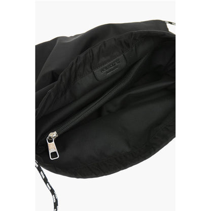 solid color drawstring backpack with two-tone laces