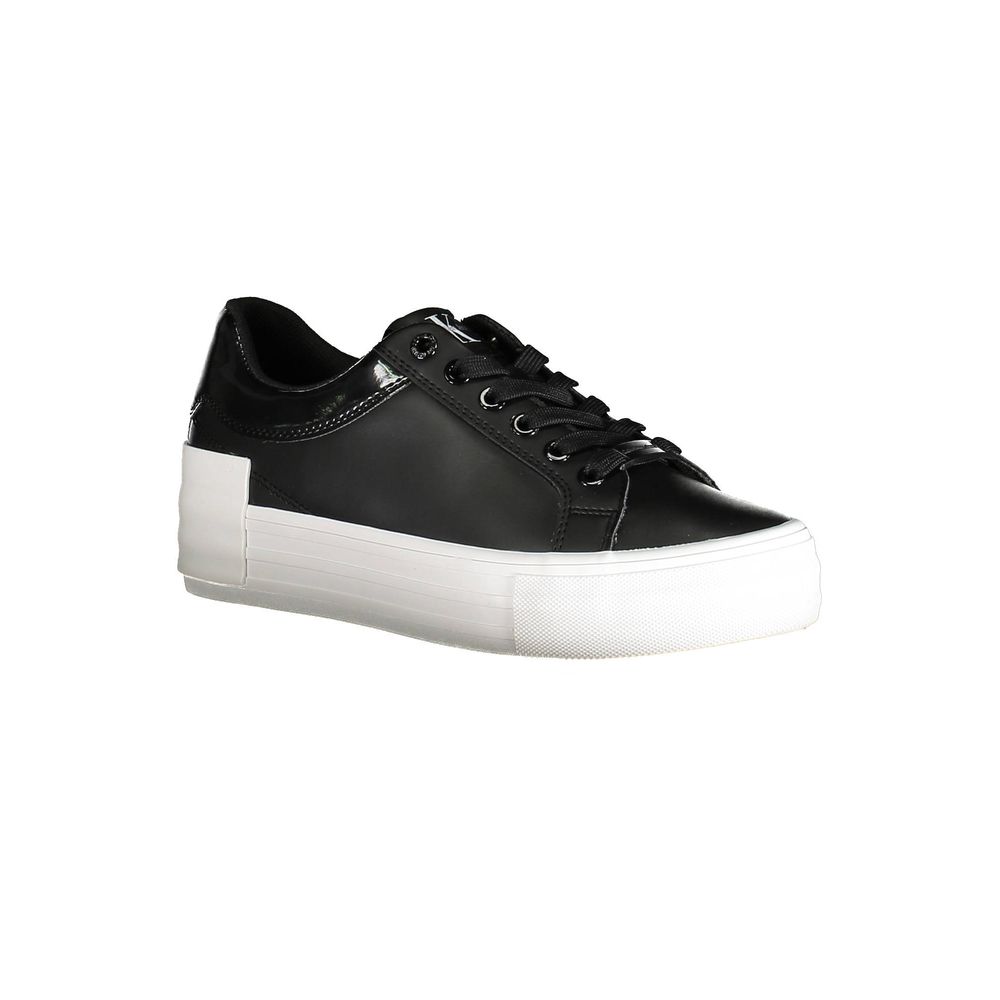 Black Polyester Sneaker