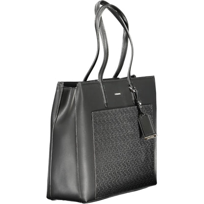 Black Polyester Women Handbag