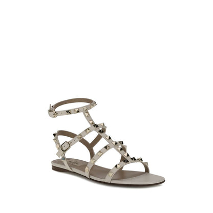 White Calf Leather Bos Taurus Sandals