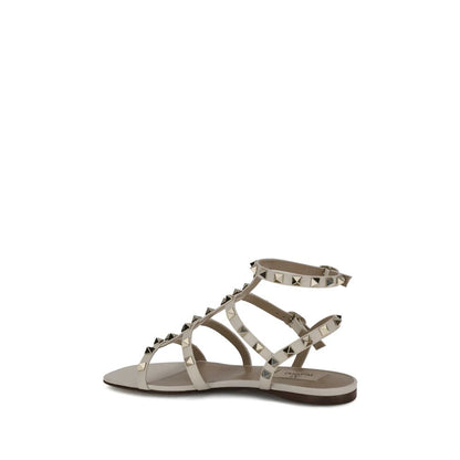 White Calf Leather Bos Taurus Sandals