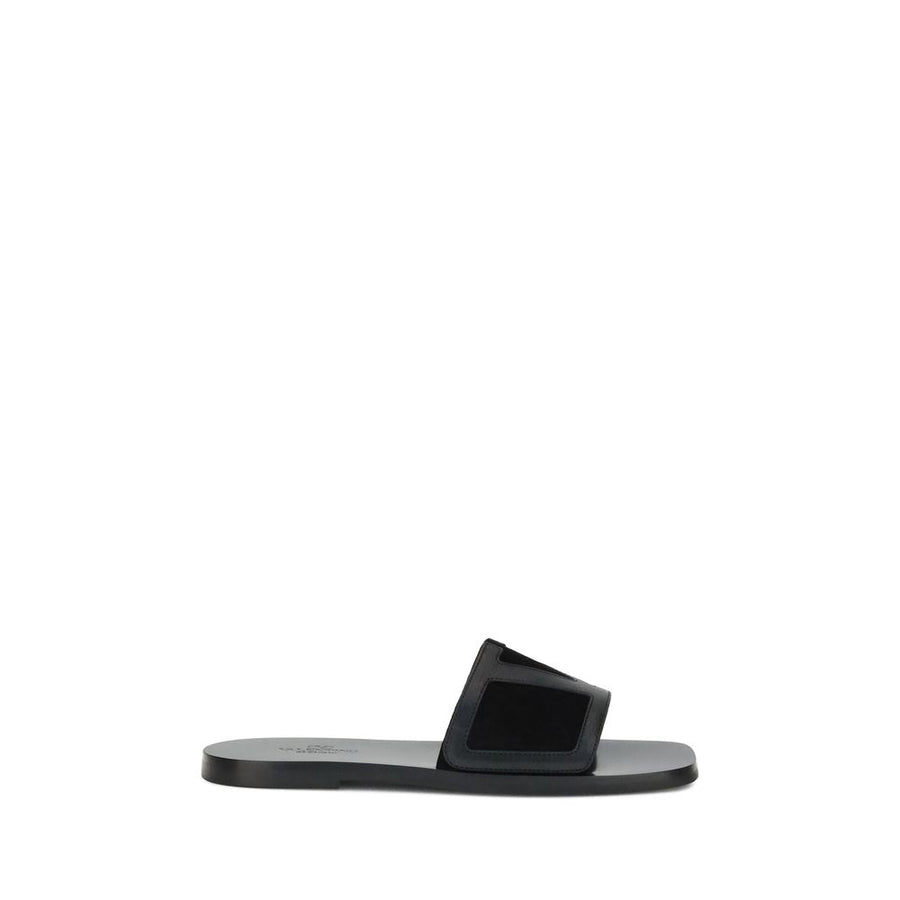 Black Calf Leather Bos Taurus Sandals