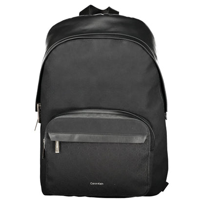 Black Polyester Men Backpack
