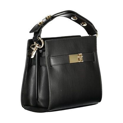 Black Polyethylene Women Handbag