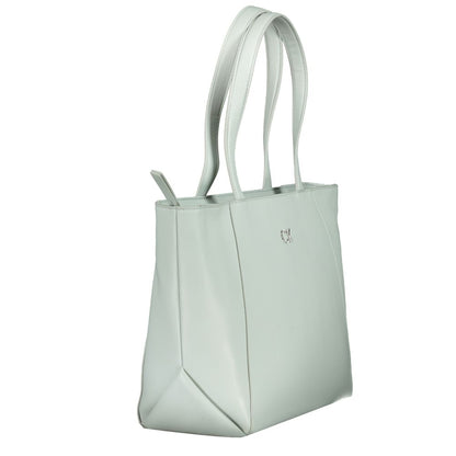 Light Blue Polyethylene Women Handbag