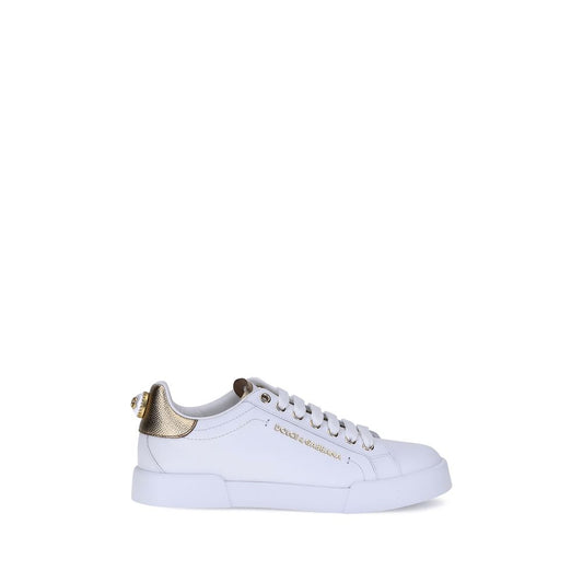 White Calf Leather Bos Taurus Low Top Sneakers