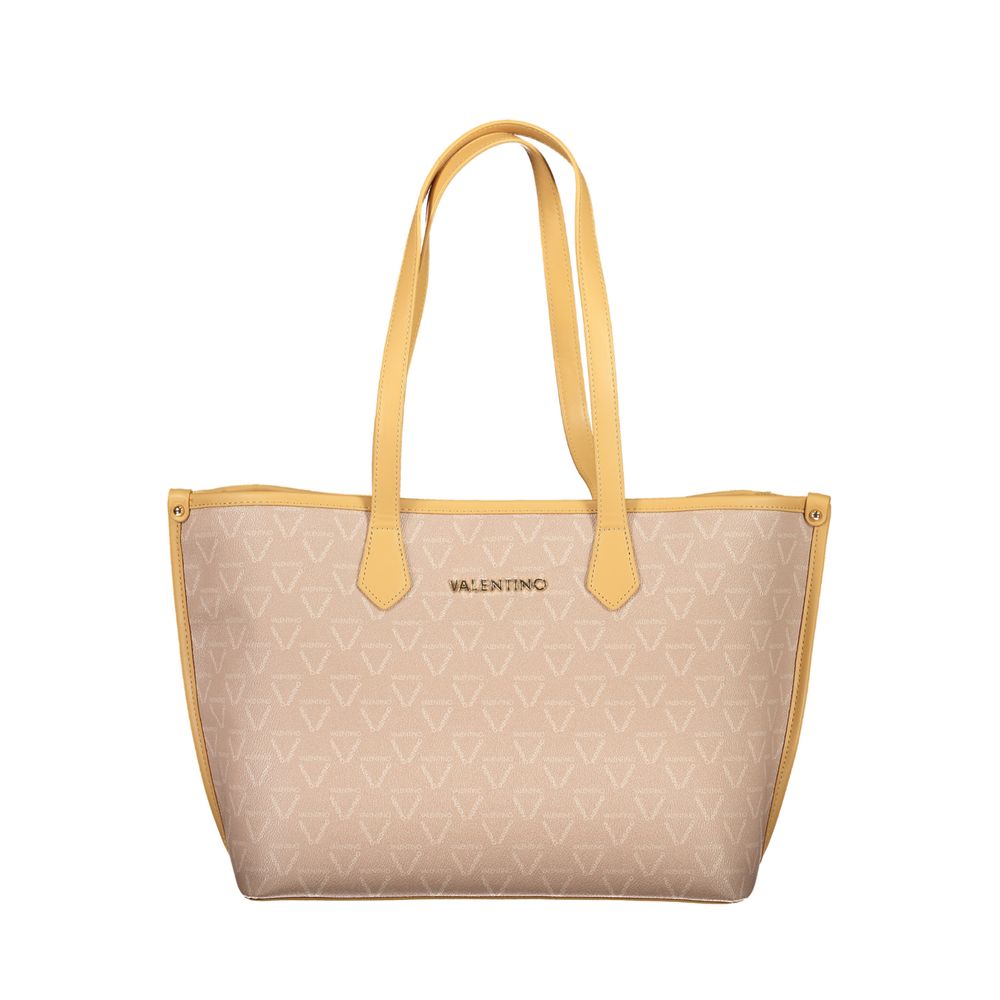 Beige Polyethylene Women Handbag