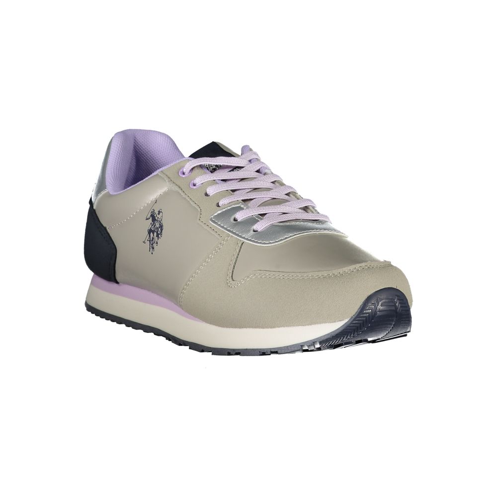 Silver Polyester Women Sneaker
