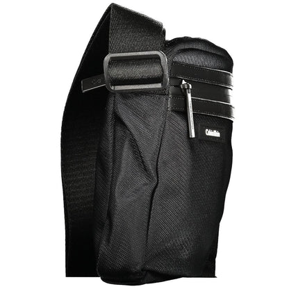 Black Polyester Men Shoulder Bag