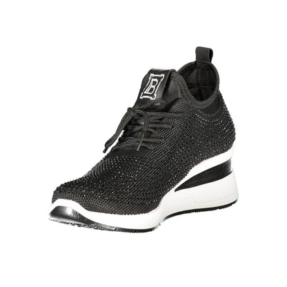 Black Polyester Women Sneaker