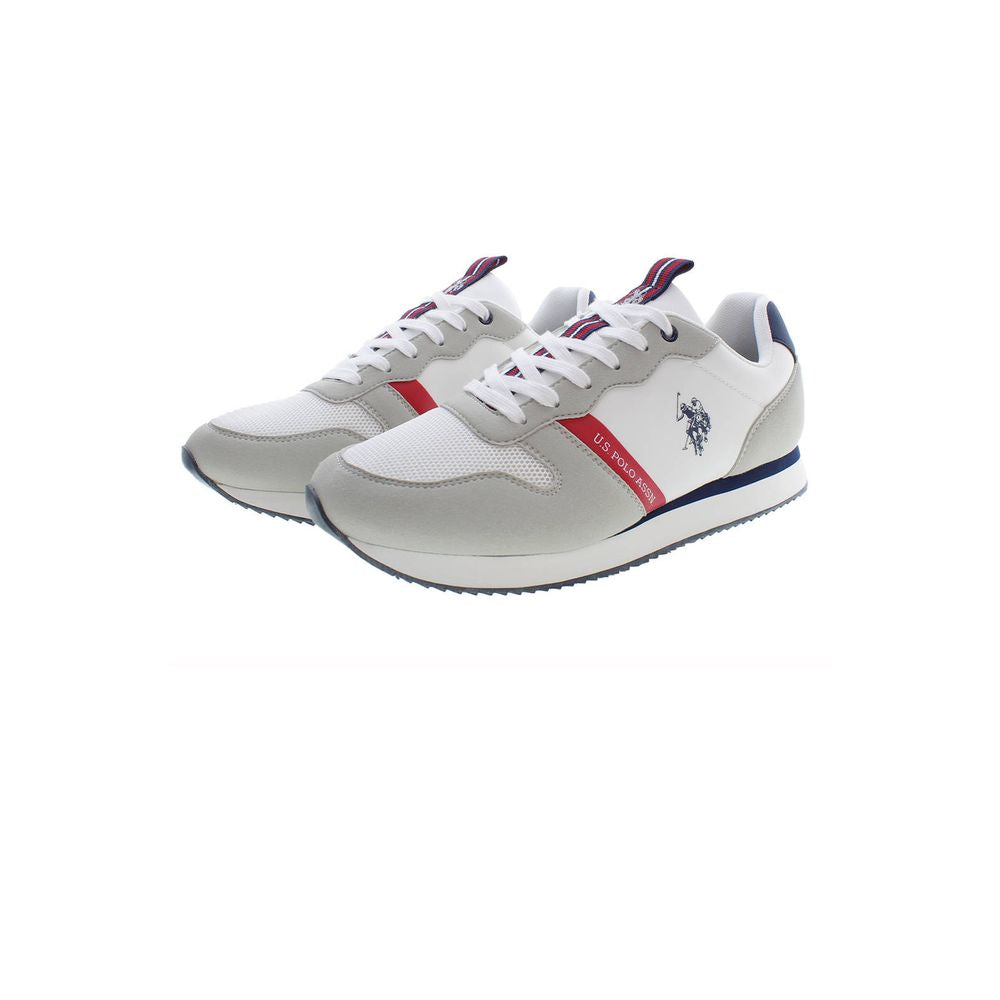 White Polyester Men Sneaker