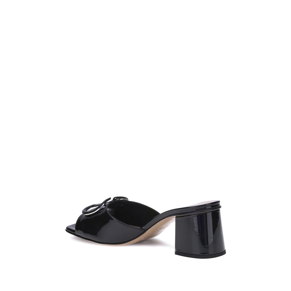 Black Calf Leather Bos Taurus Sandals