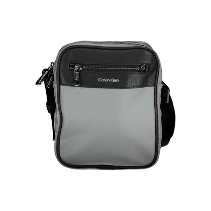 Gray Polyester Shoulder Bag