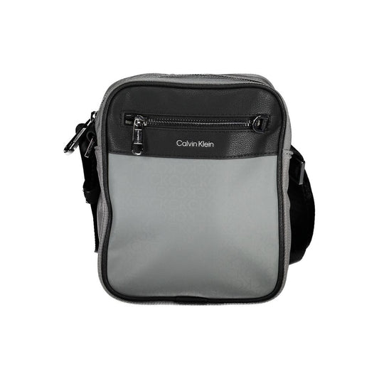 Gray Polyester Shoulder Bag