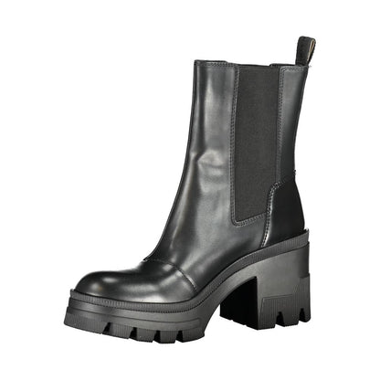 Black Leather Women Boot