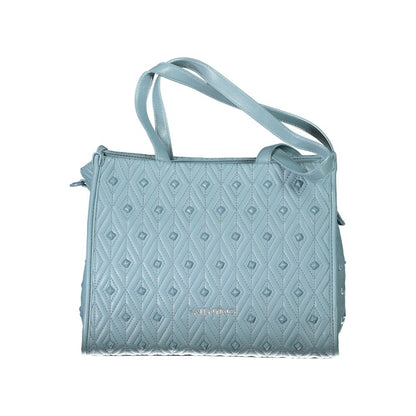 Blue Polyester Handbag
