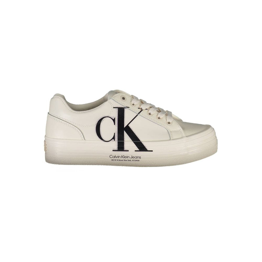 White Polyester Sneaker