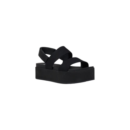 Black Organic Cotton Platform Sandals