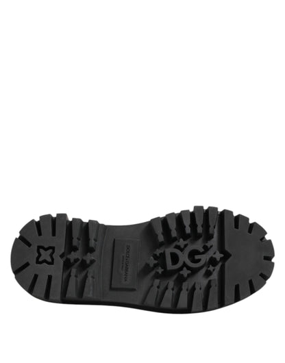 Black Patent Leather Trekking Derby Shoes