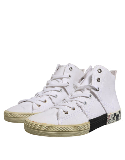 White Lace Up Mid Top Women Sneakers Shoes