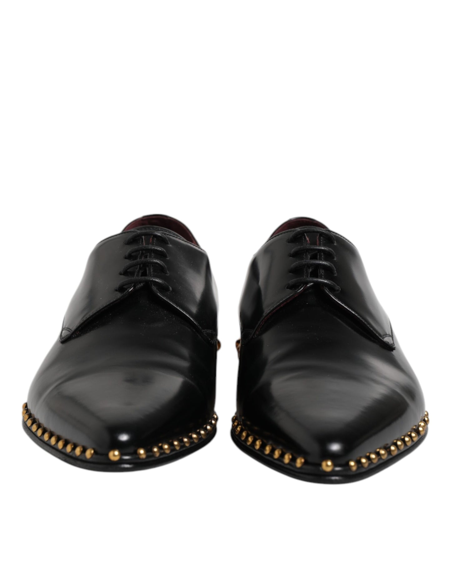 Black Leather Studded Derby Men Dress Shoes