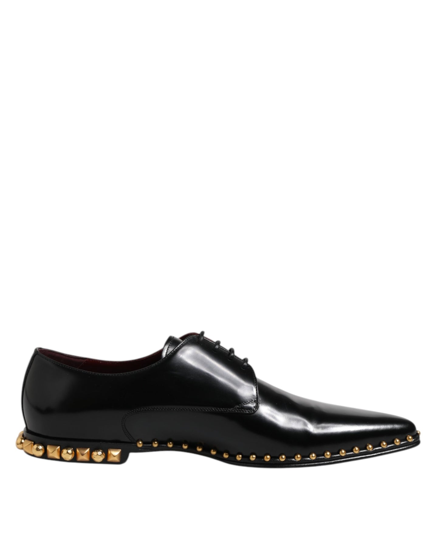 Black Leather Studded Derby Men Dress Shoes