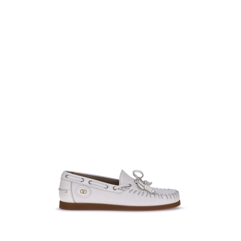 White Calf Leather Bos Taurus Slip-On Loafers
