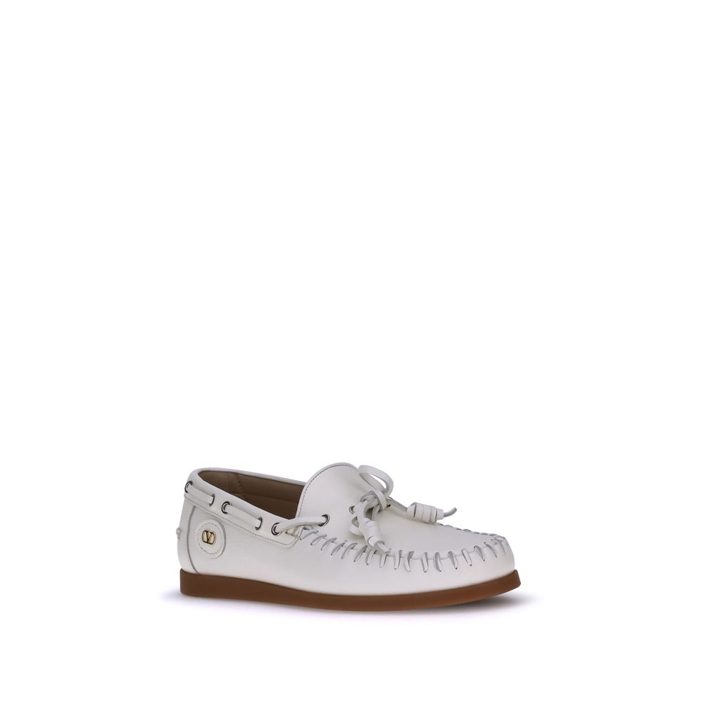 White Calf Leather Bos Taurus Slip-On Loafers