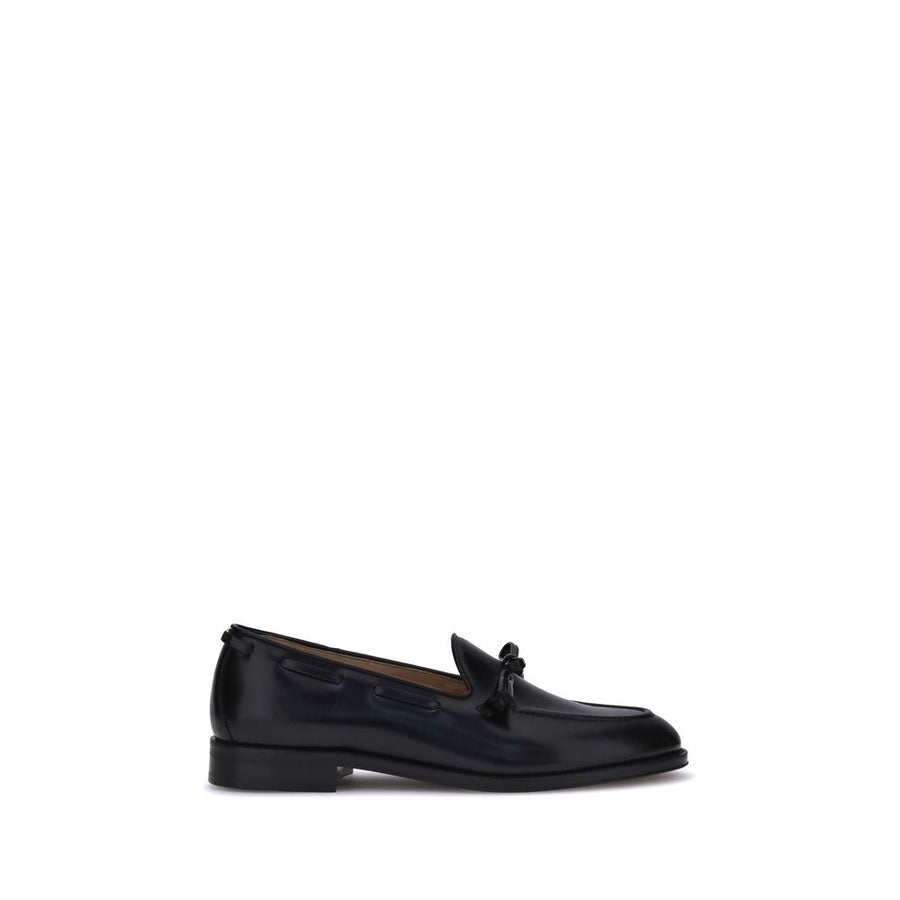 Black Calf Leather Bos Taurus Slip-On Loafers