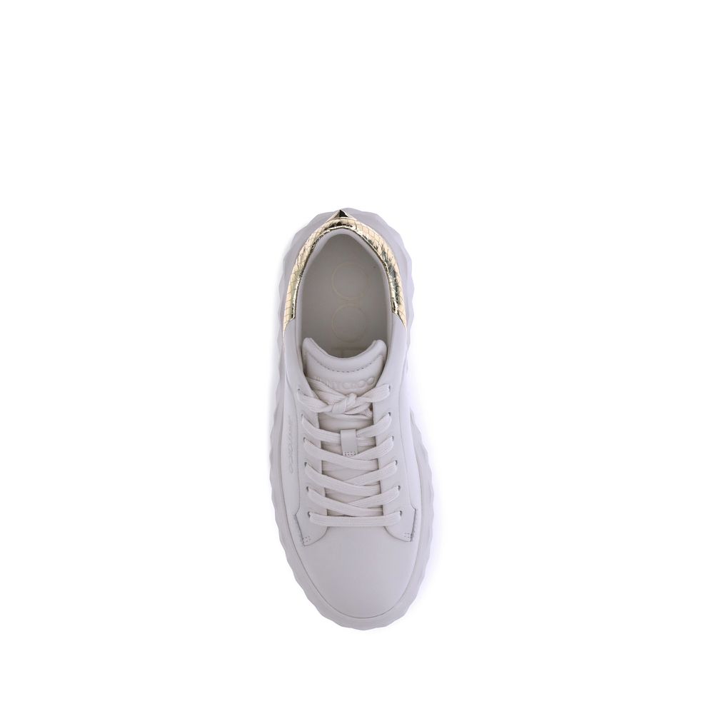 White Calf Leather Bos Taurus Chunky Sneakers