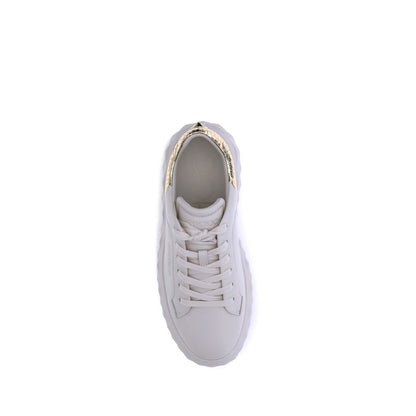 White Calf Leather Bos Taurus Chunky Sneakers